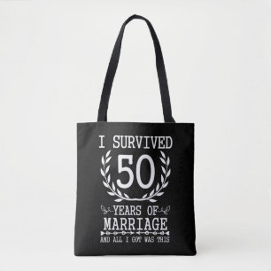 50 Years Husband Wife 50th Wedding Anniversary Tote Bag