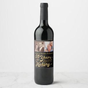 50 Years in the Making Anniversary (Then and Now) Wine Label