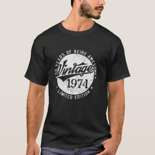 50 Years Of Being Awesome 1974 Retro Sunset 80s De T-Shirt