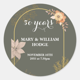 "50 Years of Forever: An Anniversary to Remember" Classic Round Sticker