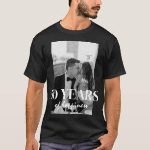 50 Years Of Happiness Elegant Wedding Anniversary  T-Shirt