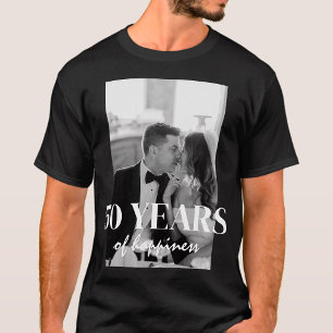 50 Years Of Happiness Elegant Wedding Anniversary T-Shirt