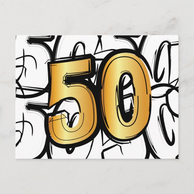 50 years of jubilee, abraham, sarah or wedding day announcement postcard (Front)