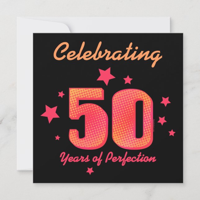50 Years of Perfection Custom Birthday Invitation (Front)