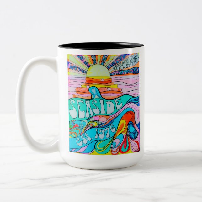 50 Years of Seaside  Two-Tone Coffee Mug (Left)