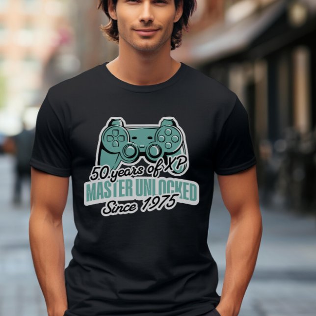 50 Years of XP Master Unlocked Gamer Birthday T-Shirt (Creator Uploaded)