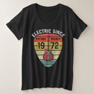 50 Years Old 1972 Limited Edition Vintage Guitar Plus Size T-Shirt