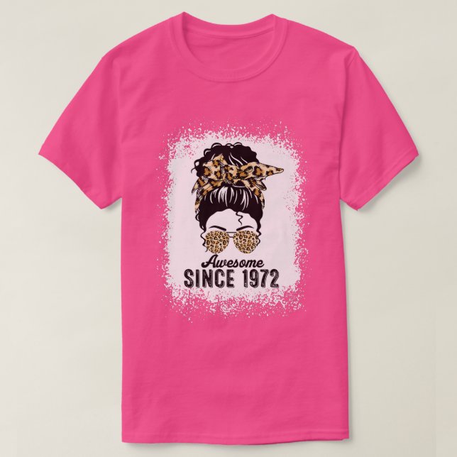 50 Years Old Awesome Since 1972 Leopard 50th Birth T-Shirt (Design Front)