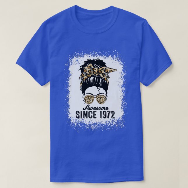 50 Years Old Awesome Since 1972 Leopard 50th Birth T-Shirt (Design Front)