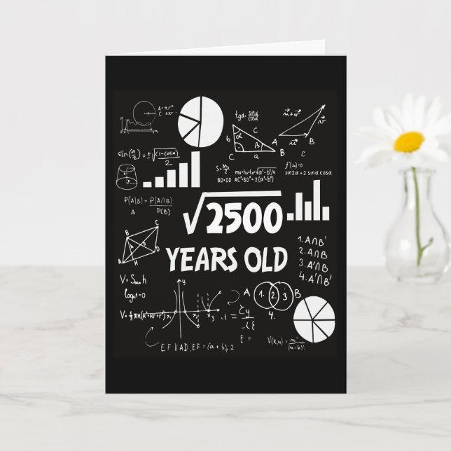 50 Years Old Bday Math Teacher 50th Birthday Gift Card (Small Plant)