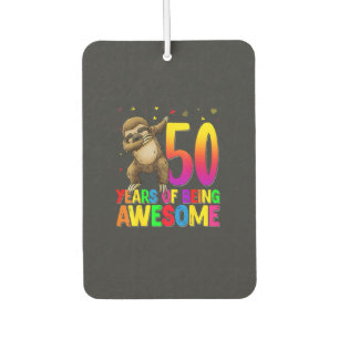 50 Years Old Birthday Sloth Dabbing 50th Birthday Car Air Freshener