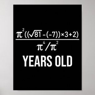 50 Years Old Equation Funny 50th Birthday Math  Poster