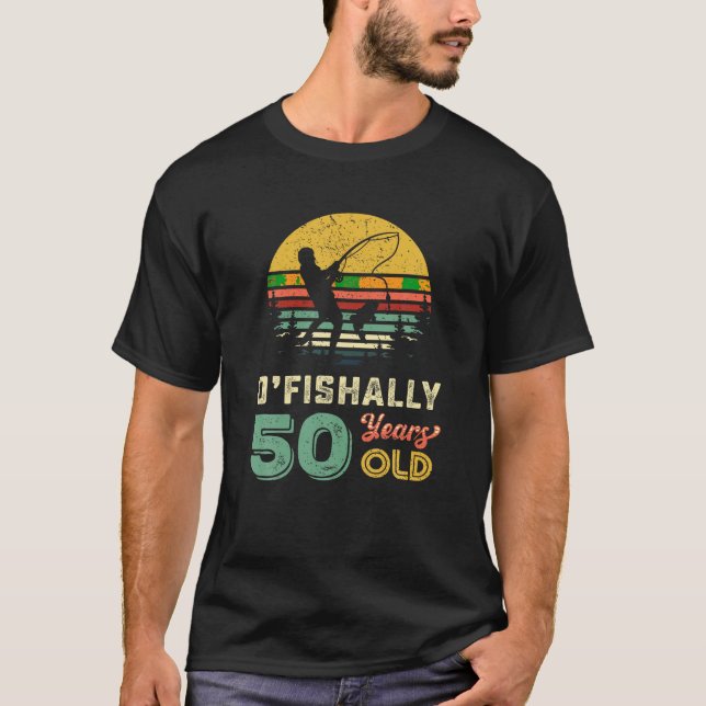 50 Years Old Fishing Gift 50th Birthday Cool Fifty T-Shirt (Front)