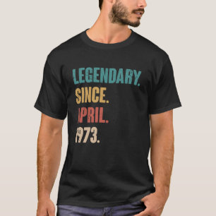 50 Years Old Vintage 1973 Birthday April 50th Deco T-Shirt