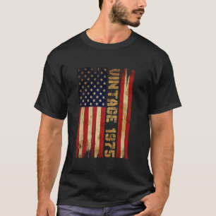 50 Years Old Vintage 1975 American Flag 50th Birth T-Shirt