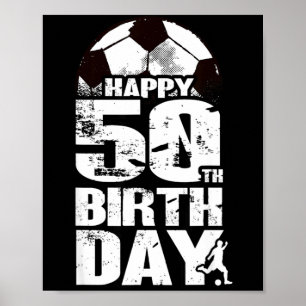 50 Years Old Vintage Soccer 50th Birthday T Shirt  Poster