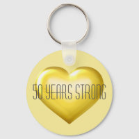 50 Years Strong Gold Heart