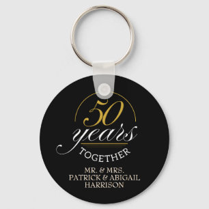 50 Years Together Golden Wedding Anniversary Gift Key Ring