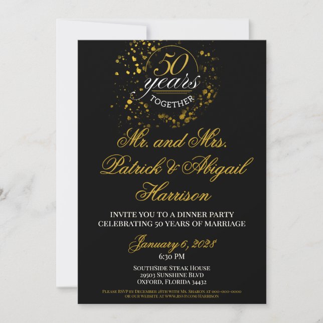 50 Years Together Silver Wedding Anniversary (Front)