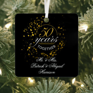 50 Years Together Wedding Anniversary Keepsake Metal Tree Decoration