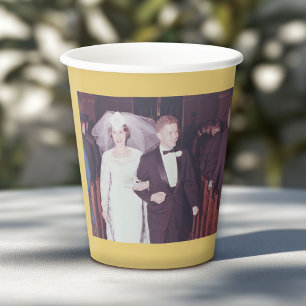 50 years together - Wedding Photo Anniversary gold Paper Cups