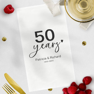 50 Years Wedding Anniversary Black And White  Napkin