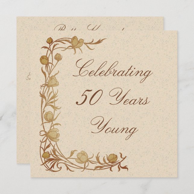 50 Years Young Birthday Invitation (Front/Back)