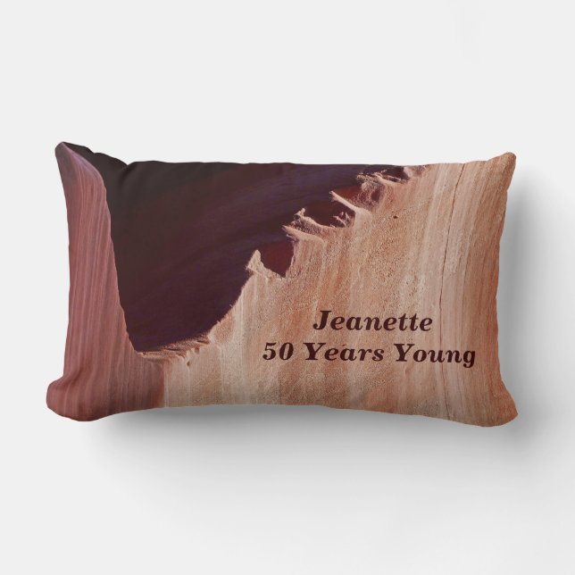50 Years Young Canyon Abstract Custom Lumbar Lumbar Cushion (Front)