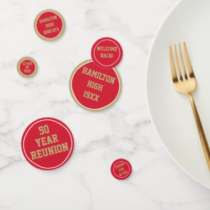 50 Yr class reunion table confetti