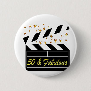 50 YR OLD MOVIE STAR 6 CM ROUND BADGE