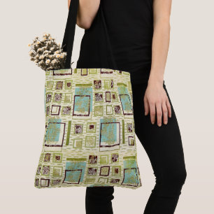 50s Barkcloth Tote Bag