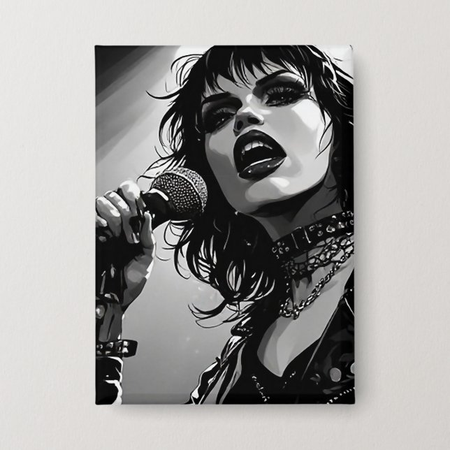 50s BW Graphic Comic Style Goth Punk Singers (Front)