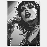 50s BW Graphic Comic Style Goth Punk Singers