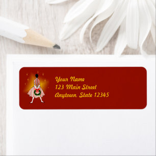 50s Christmas Girl Return Address Labels