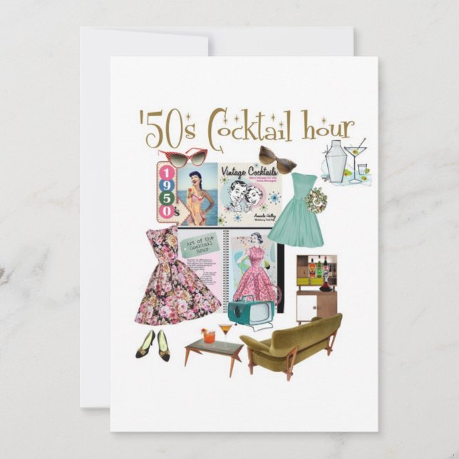 '50s Cocktail hour invitations (Front)