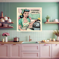 50s comic book style funny vacuum therapy kitchen