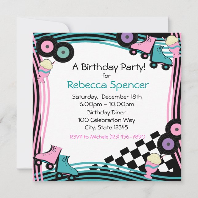50's Diner Party Birthday Invitation (Front)
