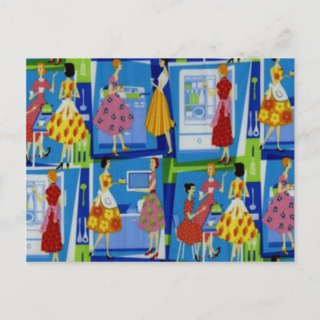50's Housewife Design Postcard (Front)