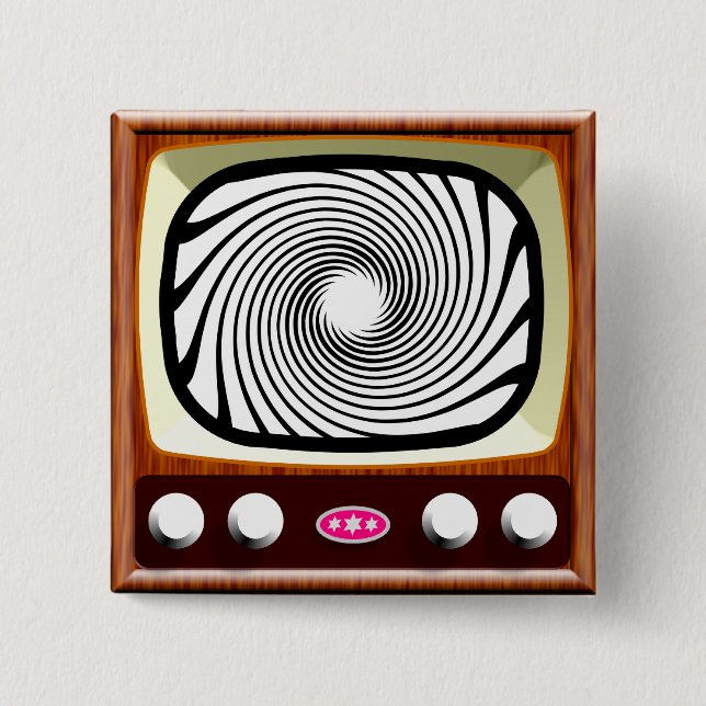 50s Hypno-TV 15 Cm Square Badge (Front)