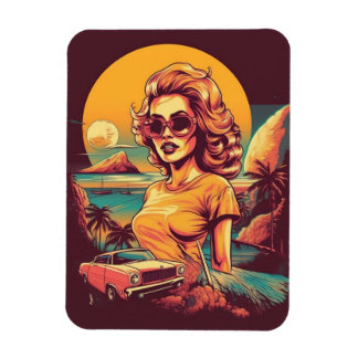 50s inspired retro magnet