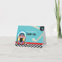 50's Jukebox Dance Party Sock Hop Thank You Card