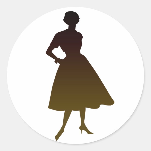 50s Lady Classic Round Sticker (Front)