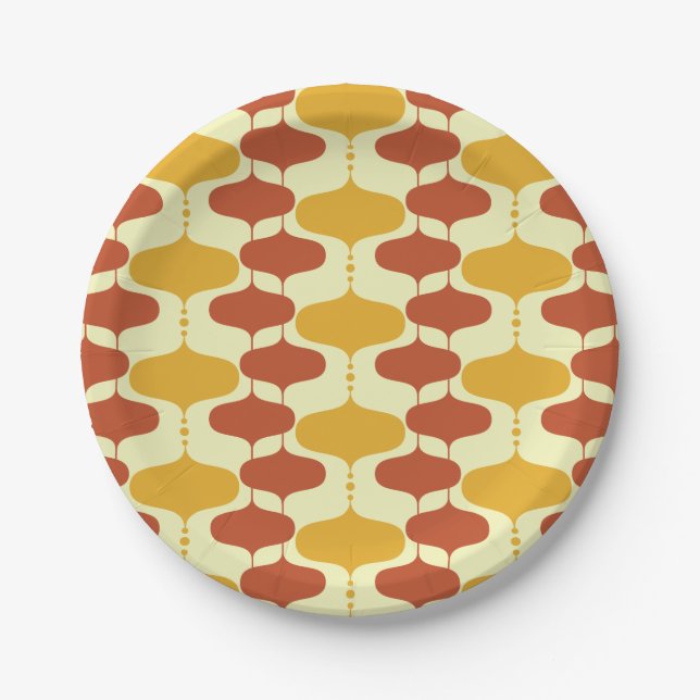 50's Mid Century Modern Geometric Pattern Paper Plate (Front)