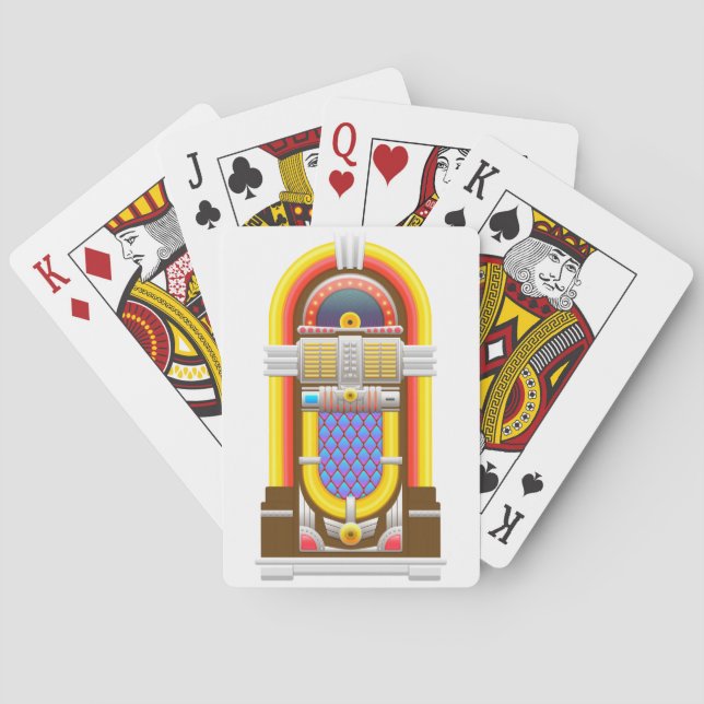50s old fashioned jukebox playing cards (Back)