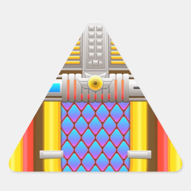 50s old fashioned jukebox triangle sticker (Front)