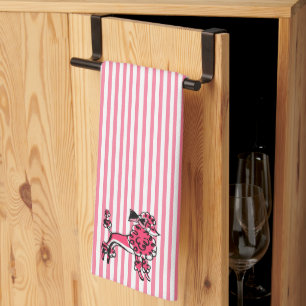 50's Pink Poodle Parade Tea Towel