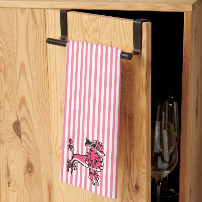 50's Pink Poodle Parade Tea Towel (Thirds Fold)