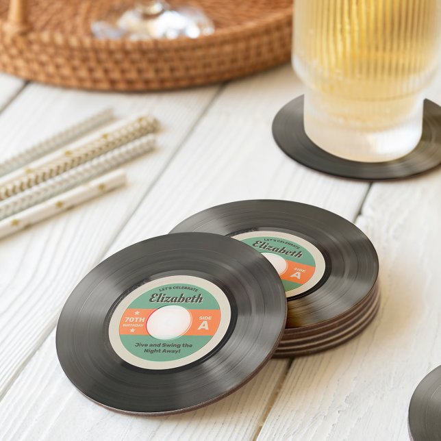 50's Record Style  Round Paper Coaster (Creator Uploaded)