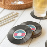 50's Record Style  Round Paper Coaster<br><div class="desc">Fifties Rockabilly Record Paper Coaster - Hey all you cool cats! It’s definitely time to party 50's style. Remember the hair, the fashion and the rock n’ roll music, that keeps this stylish decade in the hearts and minds of the young and the young at heart. Check out this boppin'...</div>