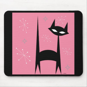 50's Retro Black Cat Pop Art Mousepad